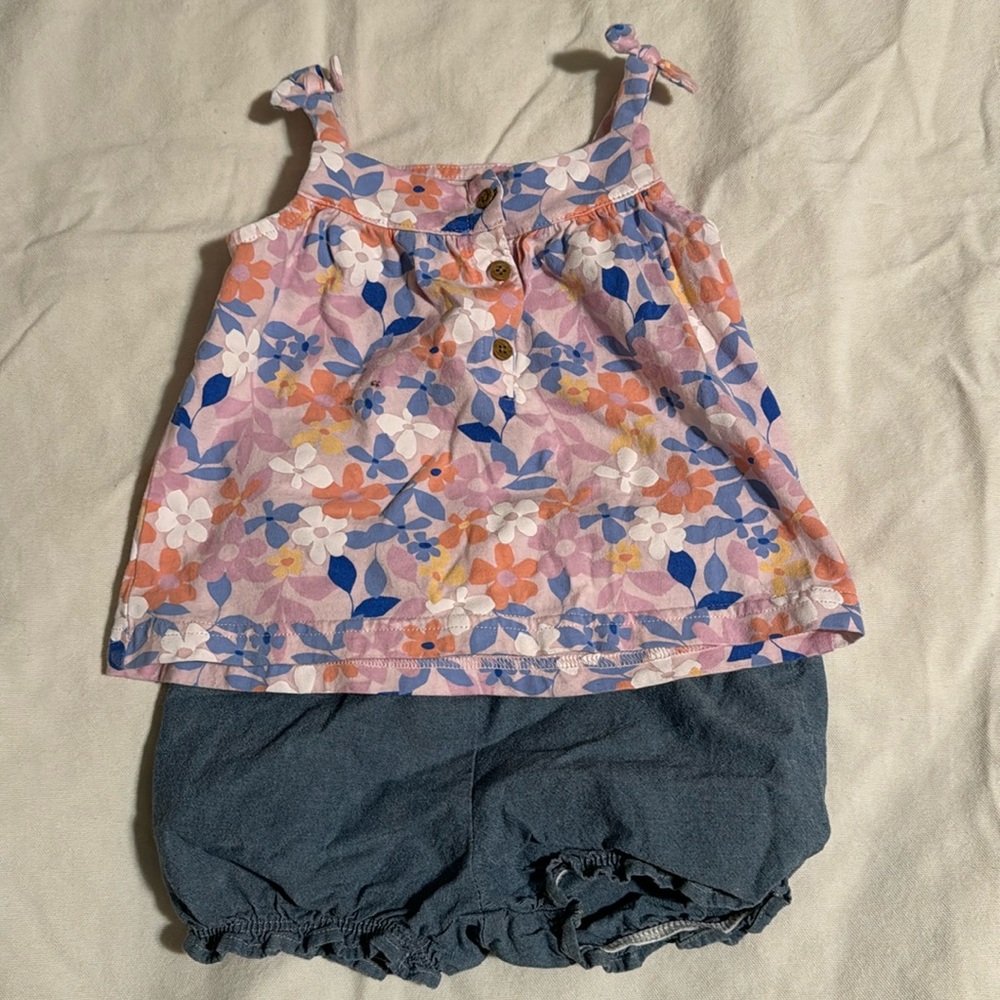 Floral, Carter’s tank top, and short set